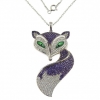 Colier vulpita tanzanite cu cristale, argint 925 rodiat