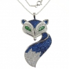Vulpita royal blue necklace with crystals, rhodium-plated 925 silver