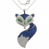 Colier vulpita royal blue cu cristale, argint 925 rodiat
