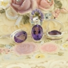 Amethyst set of earrings, ring, pendant, silver 925