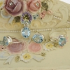 Set Blue Topaz earrings, ring, pendant, silver 925