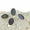 Set of Labradorite earrings, ring, pendant, silver 925
