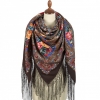 Premium shawl My magic Mirror, wool, brown - 148x148cm