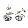 Cercei evil eye cu cristale argint 925 rodiat