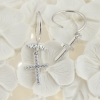 Cross earrings with rhodium-plated silver 925 crystals