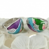 Extasy earrings with colored enamel in rhodium-plated 925 silver