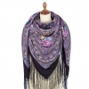 Premium shawl Autumn Bells, wool, indigo - 148x148cm