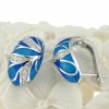 Petal earrings with rhodium-plated silver 925 enamel
