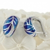 Petal earrings with rhodium-plated silver 925 enamel