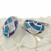 Petal earrings with rhodium-plated silver 925 enamel