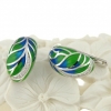 Petal earrings with rhodium-plated silver 925 enamel