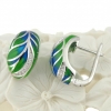 Petal earrings with rhodium-plated silver 925 enamel