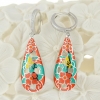 Drop earrings with rhodium-plated silver 925 enamel