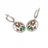 Set Summer bouquet earrings, ring, pendant, 925 rhodium-plated silver