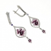 Orchid earrings with rhodium-plated silver 925 enamel