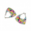 Geometric earrings with rhodium-plated silver 925 enamel