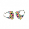 Geometric earrings with rhodium-plated silver 925 enamel