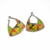 Geometric earrings with rhodium-plated silver 925 enamel