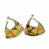 Geometric earrings with rhodium-plated silver 925 enamel