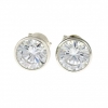 Stud earrings in rhodium-plated silver 925 - 8mm