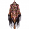 Premium shawl Remembrance about summer, wool, black- 148x148cm