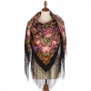 Premium shawl Remembrance about summer, wool, black- 148x148cm