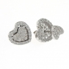 2 in 1 heart earrings with zirconia crystals in rhodium-plated 925 silver