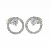 Neutron earrings with rhodium-plated 925 silver zirconia crystals