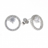 Neutron earrings with rhodium-plated 925 silver zirconia crystals