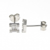 Square studs earrings in rhodium-plated 925 silver