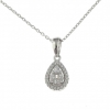 Lacrima set, necklace with pendant, earrings, ring, rhodium-plated 925 silver