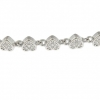 Bracelet with 5 heart charms with crystals, rhodium-plated 925 silver