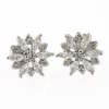 Daisy earrings set, pendant, silver 925 rhodium-plated