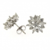 Daisy earrings set, pendant, silver 925 rhodium-plated