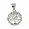 Set of tree of life earrings, pendant, silver 925 rhodium-plated