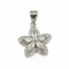 Flower earring set, pendant, silver 925 rhodium-plated