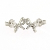 Bow earrings with crystals, rhodium-plated 925 silver