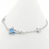 Aquamarine Star bracelet, rhodium-plated 925 silver