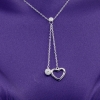 Heart necklace, rhodium-plated 925 silver