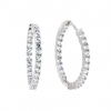 Crystal hoop earrings, rhodium-plated 925 silver, 25mm