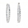 Crystal hoop earrings, rhodium-plated 925 silver, 25mm