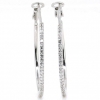 Crystal hoop earrings, rhodium-plated 925 silver, 32mm