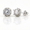 Twisted 925 silver rhodium-plated earrings