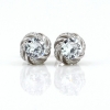 Twisted 925 silver rhodium-plated earrings