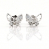 Butterfly earrings with rhodium-plated silver 925 crystals