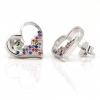 Heart earrings with rhodium-plated silver 925 crystals