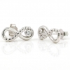 Infinity earrings with rhodium-plated silver 925 crystal