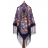 Premium shawl Beloved, wool, blue - 148x148cm