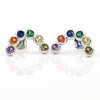 Rainbow earrings with rhodium-plated silver 925 crystals