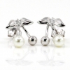 Cherry earrings with rhodium-plated silver 925 pearl